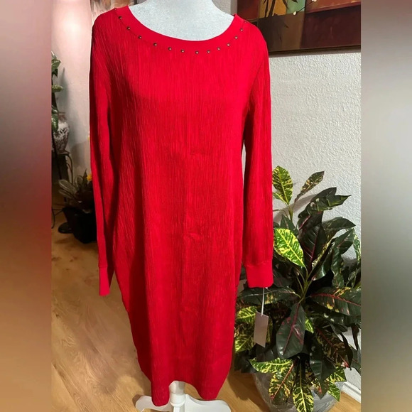 Per Se by Carlisle studded red midi dress size 12 - Picture 2 of 13